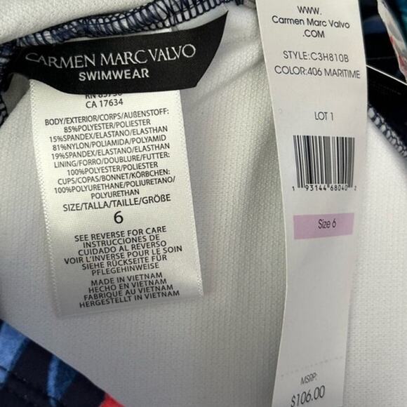 Carmen Marc Valvo One-Shoulder Floral Swimsuit Size 6 NWT – Tropical Elegance - Picture 10 of 14